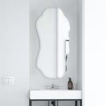 Frameless Rectangular Blob Bevelled  Mirror For Living & Bathroom