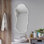 Frameless Rectangular Blob Bevelled  Mirror For Living & Bathroom