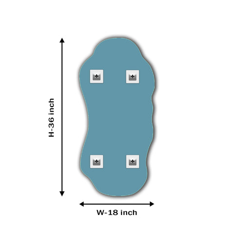 Frameless Rectangular Blob Bevelled  Mirror For Living & Bathroom