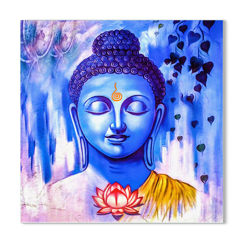 Frameless Beautiful Wall Painting for Home: Gautam Buddha Light Blue S ...