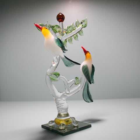 Crystal Clear Glass Decorative Showpiece for Home Decor Gift Items (Pigeon)