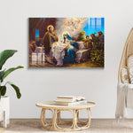 Holy Jesus family paintings - Glass Painting
