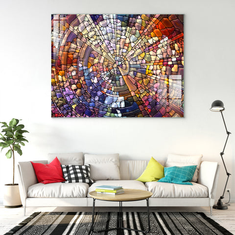 Abstract Mosaic Glass Wall Art Collection – Flair Glass