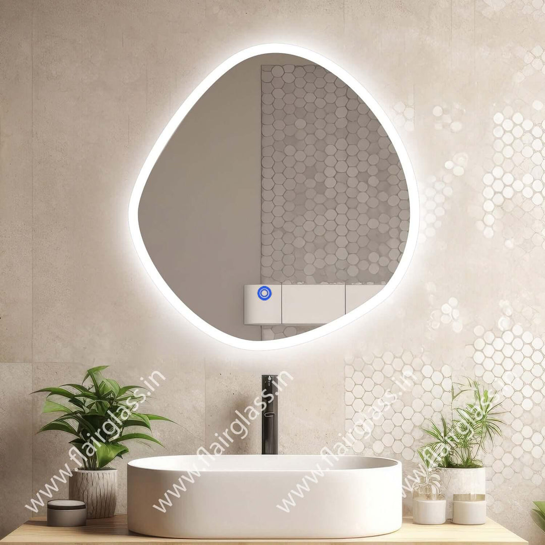 Irregular LED Mirror for Bathroom, Illuminated Large Wall Mirror ...