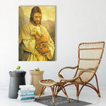 Jesus Christ With Lamb Wall Painting on Glass