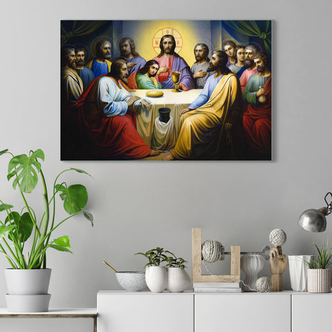 Jesus Christ - The Last Supper Glass Wall Painting