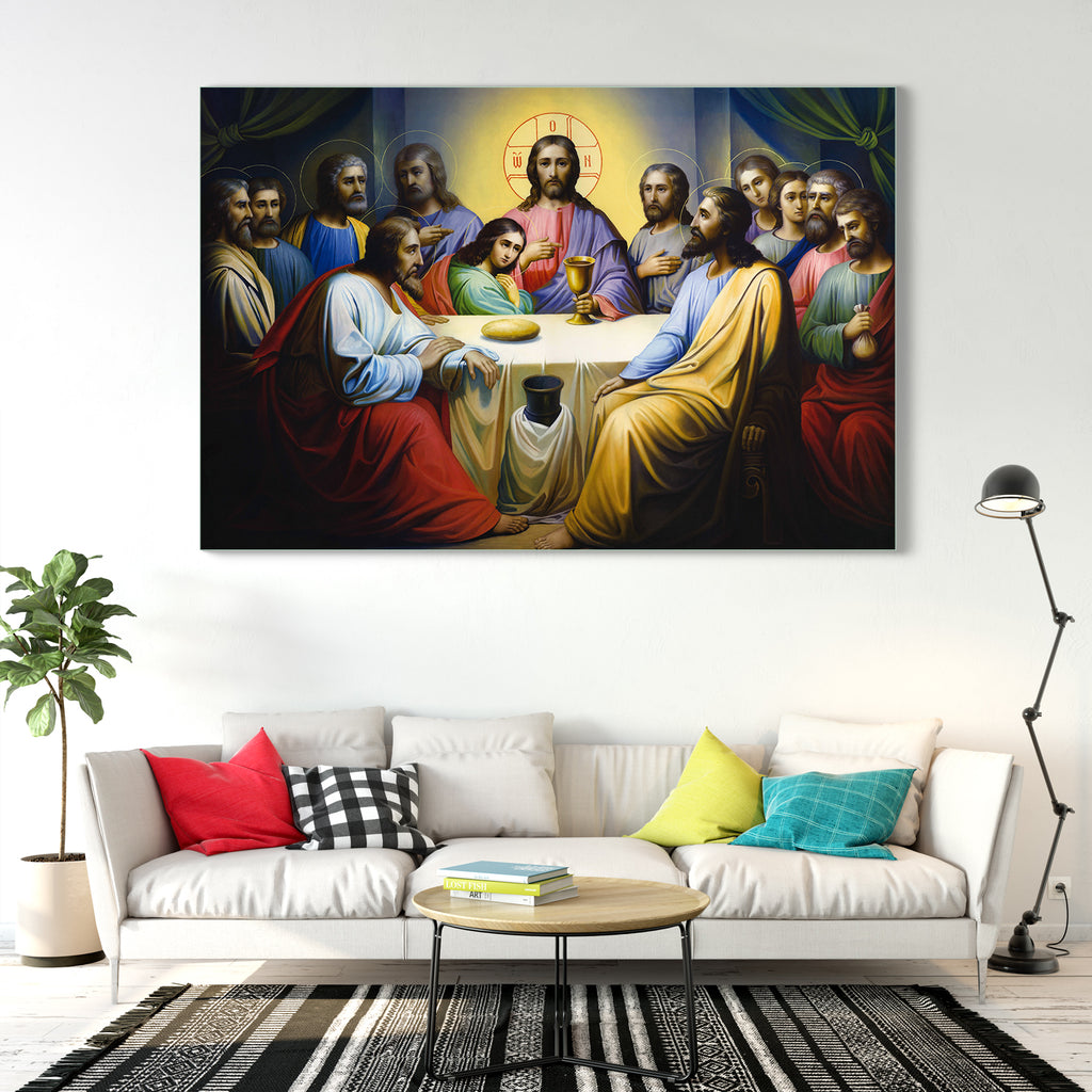 Jesus Christ - The Last Supper Glass Wall Painting