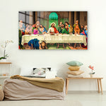 Jesus Christ With Friend - The Last Supper - Painting On Glass