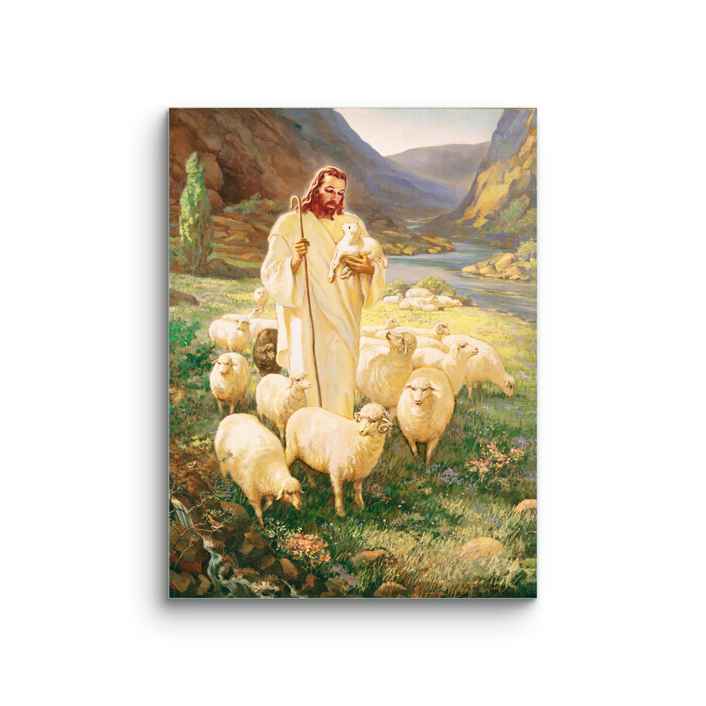 Beautiful Jesus Christ The-Good-Shepherd Tempered Glass Wall Paintings
