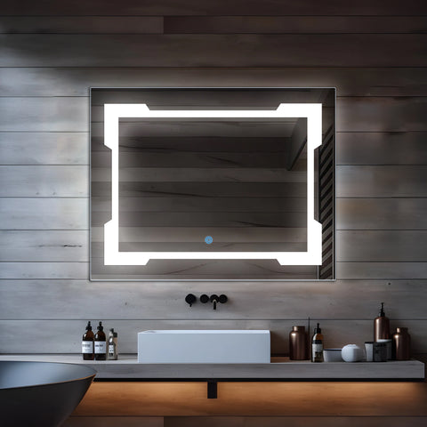 LED Mirror - Border Illuminated Gleam-Natural White Light - Rectangular