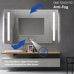 Rectangular Bathroom LED Mirror- Moon Illuminated Front lit - Natural White Light