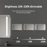 Rectangular Bathroom LED Mirror- Moon Illuminated Front lit - Natural White Light