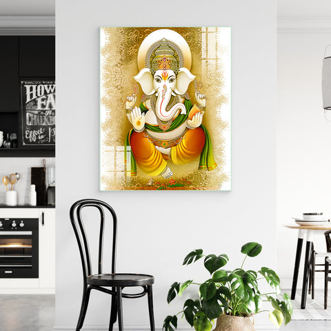 Lord Ganesha Golden Abstract for Home  & Office Decor Paintings