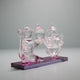 Crystal Clear Glass Decorative Showpiece for Home Decor Gift Items (Pink Lord Ganesh ji with Mushakraj)
