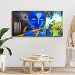 Lord Krishna Magical Flute with Peacock Painting