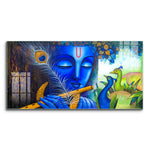 Lord Krishna Magical Flute with Peacock Painting