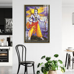 Lord Shree Rama stand on Mountain Glass Wall Paitnings