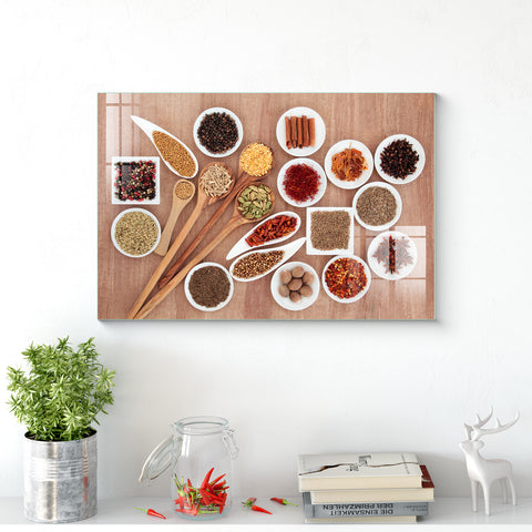 Digital Glass Prints: Elevate Your Kitchen and Restaurant Decor for Plates adorned with vibrant masalas and artful paintings