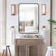 Rectangle Matte Black Metallic Framed with Curve Edges Mirror for Bathroom and Living Room