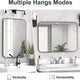 Rectangle Matte Black Metallic Framed with Curve Edges Mirror for Bathroom and Living Room