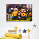 Frameless Beautiful Glass Wall Painting for Home: Minions Party