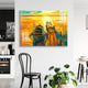 Abstract Wall Painting for Home: Modern Abstract Oil Sunset Over Speaks River