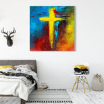 Realistic Modern Jesus Paintings - Cross Splash Oil Painting