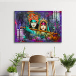 Frameless Beautiful Wall Painting for Home: Modern Multicolor Paintings of Radha Krishna