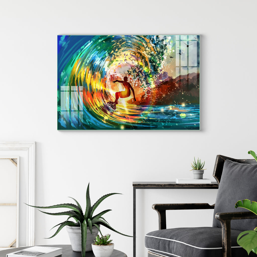 Abstract Frameless Beautiful Wall Painting for Home: Modern Wave Art