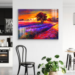 Abstract Wall Painting for Home: Modular Sunset of Scenery Art