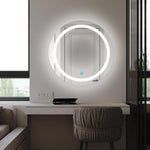 Moon Disc Border Twin- LED Bathroom Mirror - Natural White Light - Round