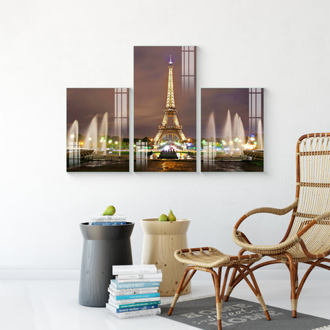Multiple Frame Wall Painting for Living Room: Eiffel Tower