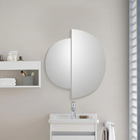 Frameless Semi Circle Mirror for Living Room & Bathroom