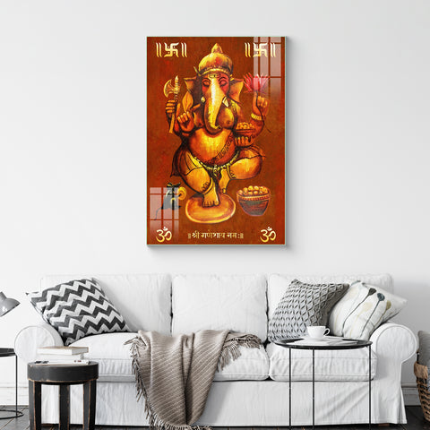 Beautiful Wall Painting: Lord Shree Ganesha Modern Art