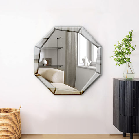 Octagonal Bevelled Mirror Frameless