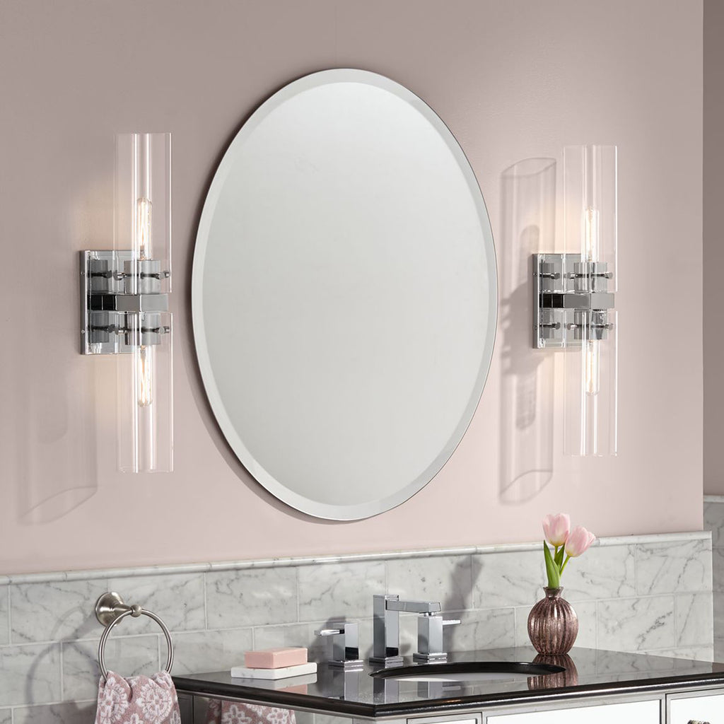 Oval Bevelled Mirror Frameless Flair Glass