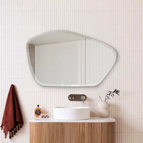 Oval Blob bevelled Frameless Mirror for Bathroom
