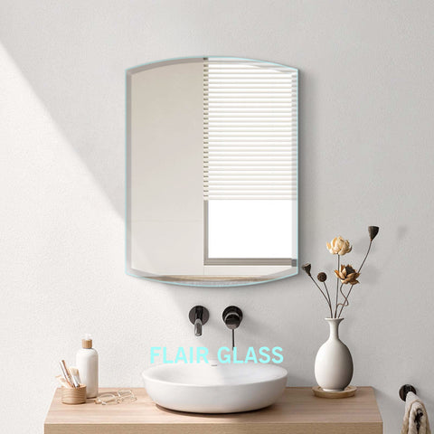 Elegant Oval Beveled Edge Wall Mirror | Rectangular Frameless Bathroom Mirror for Vanities & Living Rooms