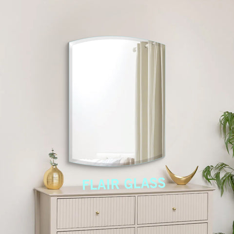 Elegant Oval Beveled Edge Wall Mirror | Rectangular Frameless Bathroom Mirror for Vanities & Living Rooms