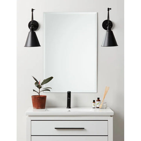 Rectangular Frameless Beveled Wall Mirror for Bathroom, Wall Mount Mirror, Washbasin Mirror, Looking Mirror Glass, Mirror for Bedroom, Unframed Mirror