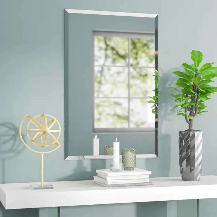 Rectangular Frameless Beveled Wall Mirror for Bathroom, Wall Mount Mirror, Washbasin Mirror, Looking Mirror Glass, Mirror for Bedroom, Unframed Mirror