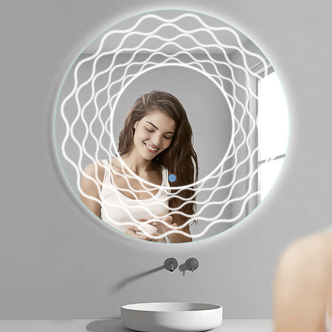 Polo Motif Gleam - LED Bathroom Mirror - Natural White Light - Round
