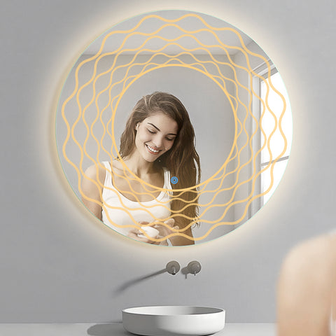 Polo Motif Gleam - LED Bathroom Mirror - Warm  Light - Round