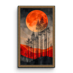 Radiant Twilight Forest Abstract Tree Glass Art with Vibrant Hues