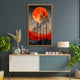 Radiant Twilight Forest Abstract Tree Glass Art with Vibrant Hues