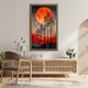 Radiant Twilight Forest Abstract Tree Glass Art with Vibrant Hues