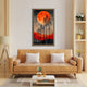 Radiant Twilight Forest Abstract Tree Glass Art with Vibrant Hues