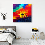 Realistic Modern Jesus Paintings - Cross-Cloud Oil Texture Painting