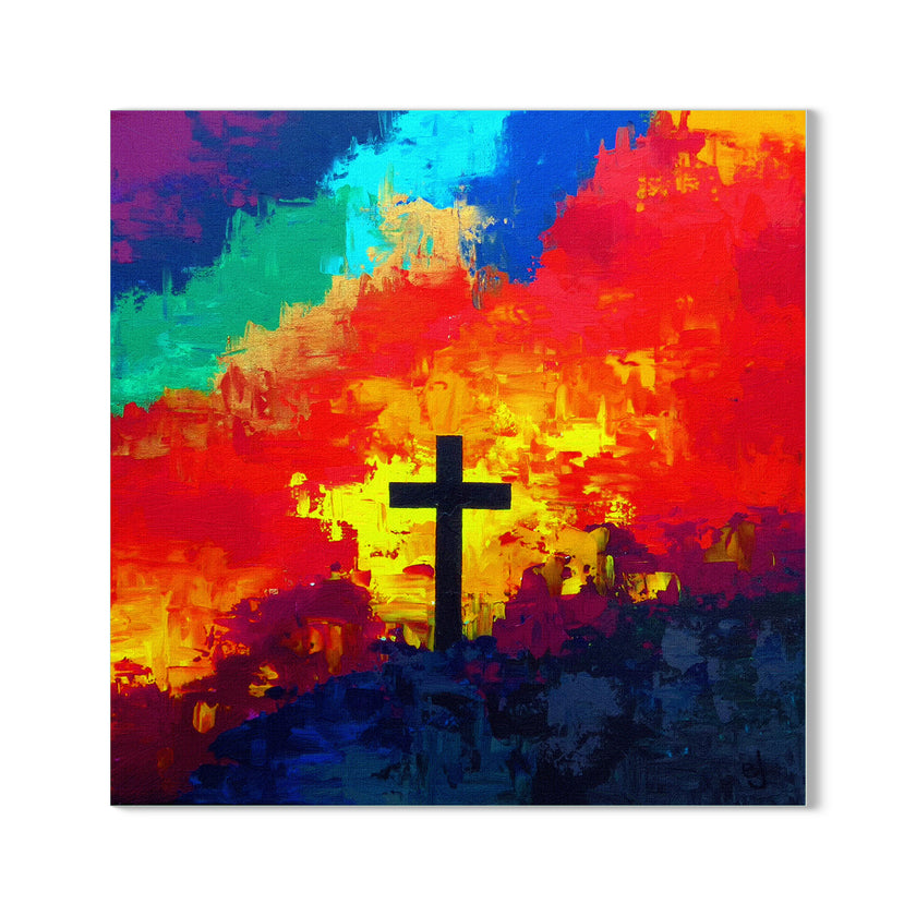 Realistic Modern Jesus Paintings - Cross-Cloud Oil Texture Painting ...