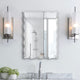 Rectangular Zigzag Bevelled Living & Bathroom Mirror Frameless
